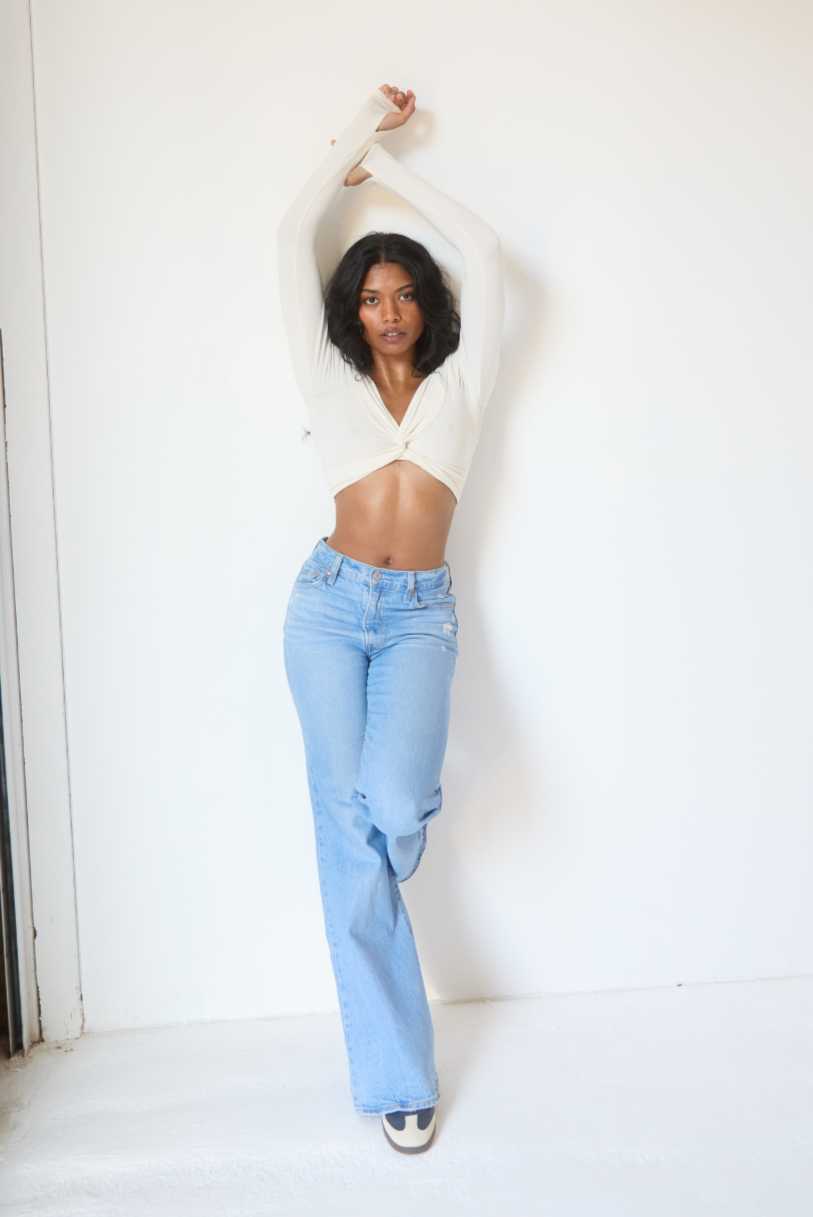 Butterluxe Long Sleeve Twist Top - White Chocolate – SEFI