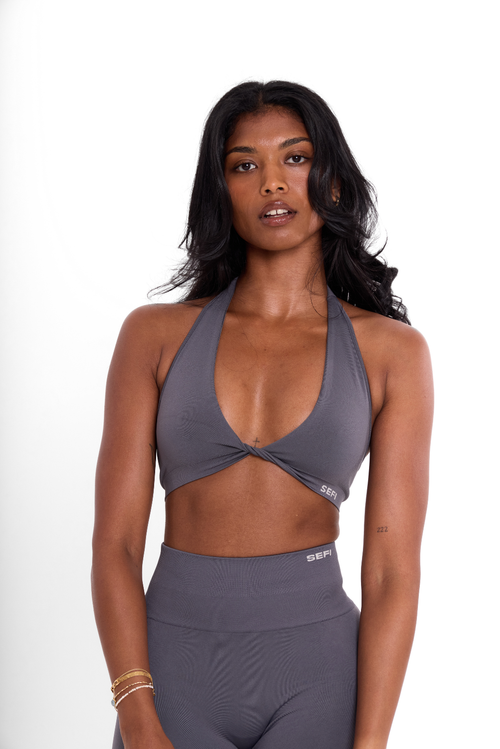 Timeless Halter Bra - Charcoal