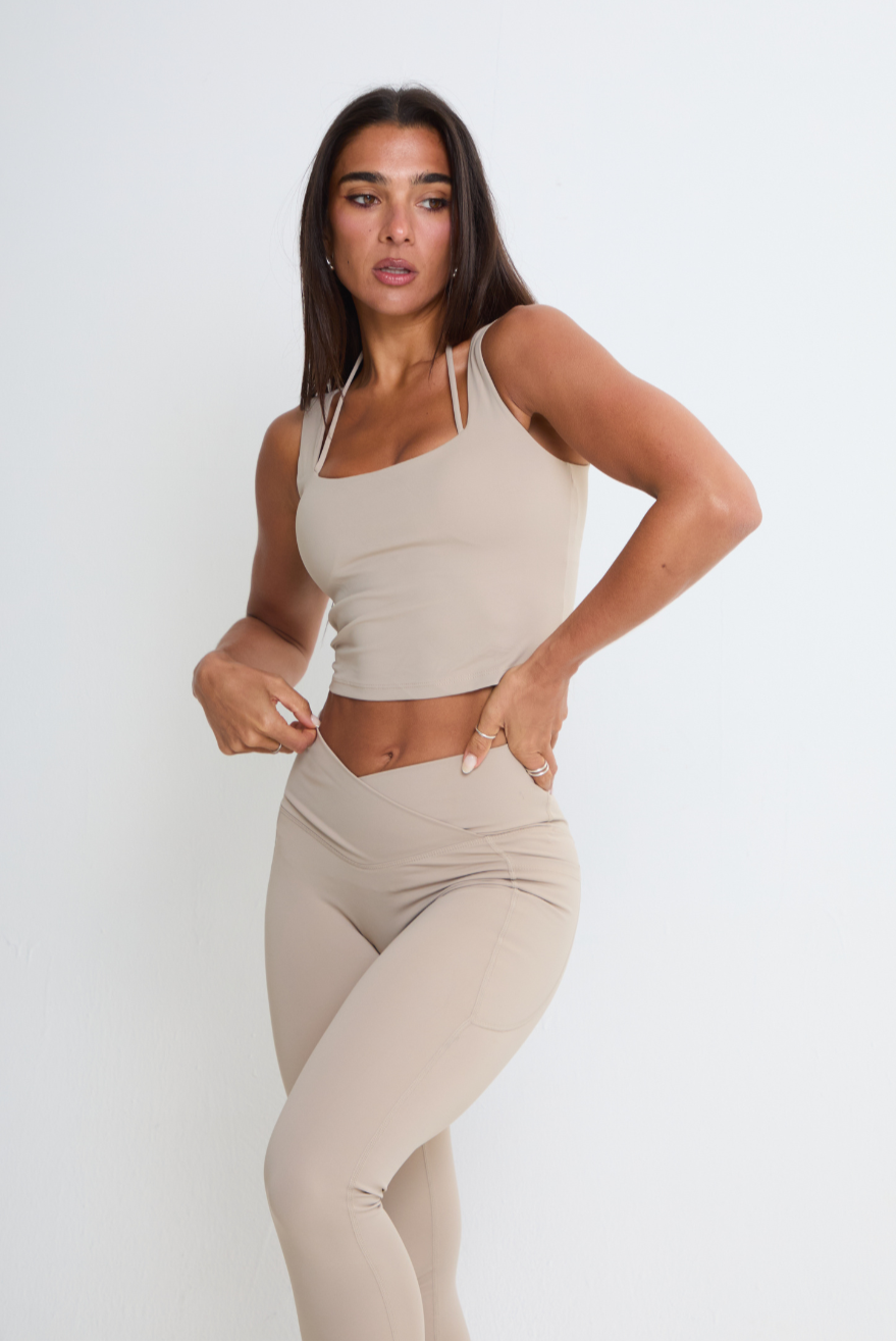 Active Box Neck Halter Tank - Sand Dune – SEFI